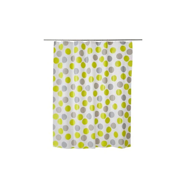Rideau de douche plastique Peva multicolore décor points 180 x 200 cm Suru