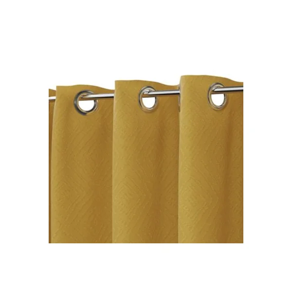 Rideau intérieur effet jacquard ethnique jaune GoodHome L. 260 cm x l. 140 cm