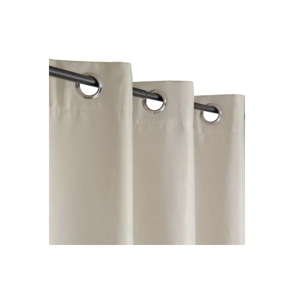 Rideau isolant thermique à œillets, doublure polaire beige taupe L.240 x l.140cm Dylrev