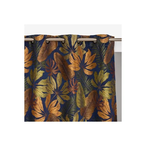Rideau obscurcissant à œillet Tropico Rocle l.135 x l.260 cm bleu marine
