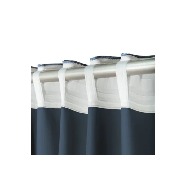Rideau occultant galon fronceur effet tissé Novan bleu marine l.140 x H.300cm GoodHome