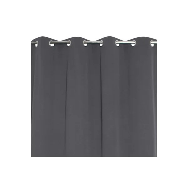 Rideau occultant thermique à oeillets gris foncé L.240 x l.135cm, JBY Creation
