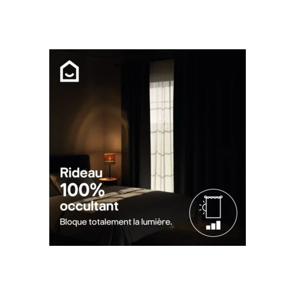 Rideau occultant thermique à œillets effet tissé Vestris bleu océan l.140 x H.260cm GoodHome