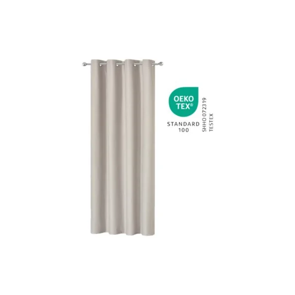 Rideau occultant à œillets effet tissé Pasig beige lin l.140 x H.260cm GoodHome
