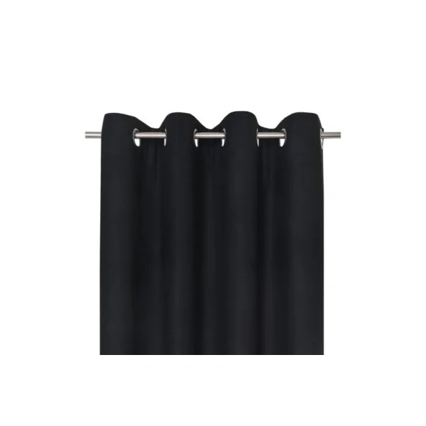 Rideau occultant à œillets effet tissé Pasig noir l.140 x H.260cm GoodHome