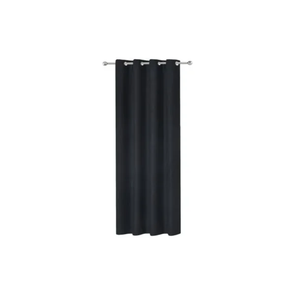 Rideau occultant à œillets effet tissé Pasig noir l.140 x H.260cm GoodHome