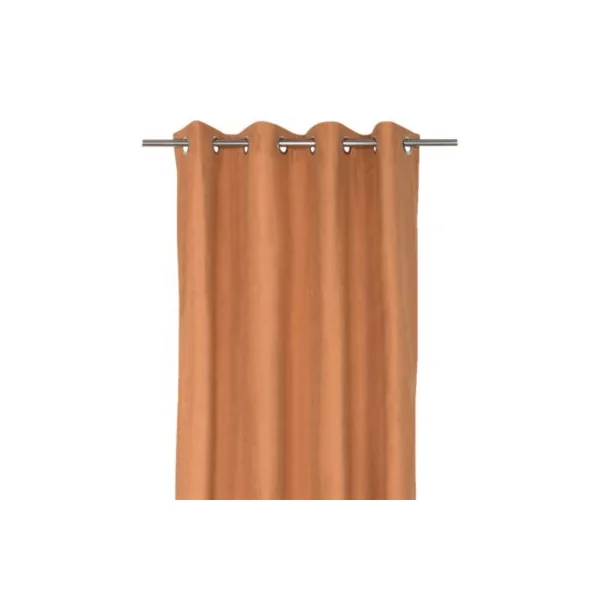 Rideau occultant à œillets en suédine Komod marron camel l.140 x H.260 cm GoodHome