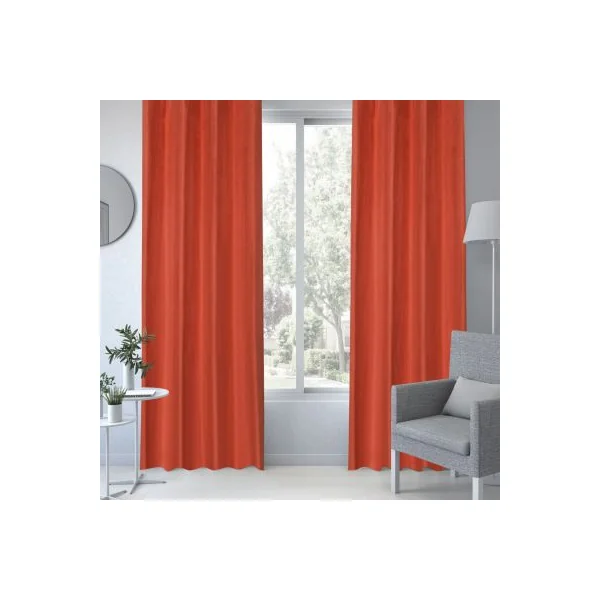Rideau occultant à œillets en suédine Komod terracotta l.140 x H.260cm GoodHome