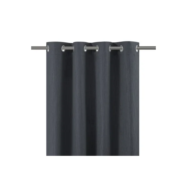 Rideau tamisant à œillets effet froissé Castellano gris anthracite l.140 x H.260cm GoodHome