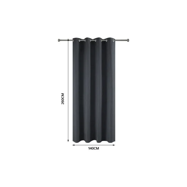 Rideau tamisant à œillets effet froissé Castellano gris anthracite l.140 x H.260cm GoodHome