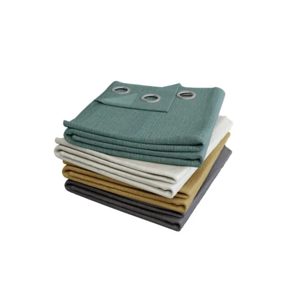 Rideau tamisant à œillets effet froissé Castellano gris anthracite l.140 x H.260cm GoodHome