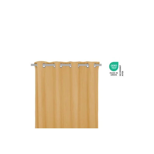 Rideau tamisant à œillets effet gaz de coton Jalna marron camel l.140 x H.260cm GoodHome