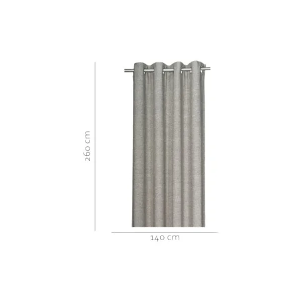 Rideau tamisant à œillets effet jacquard Dosa gris l.140 x H.260cm GoodHome
