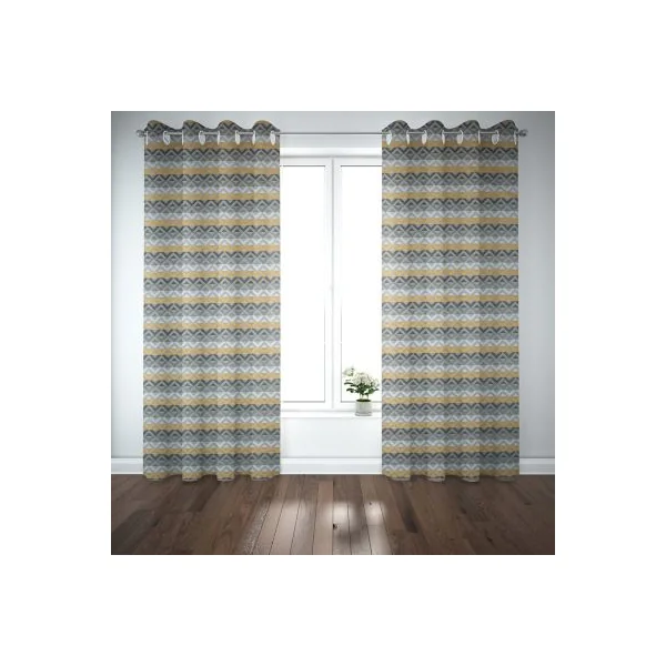 Rideau tamisant à œillets Glenor jaune l.140 x H.260cm GoodHome