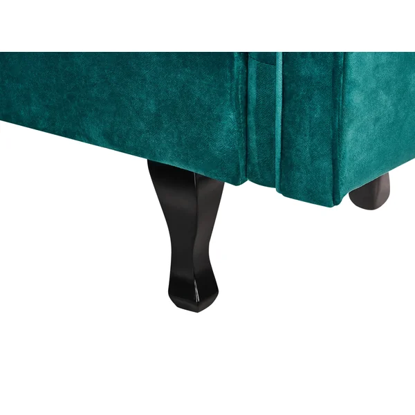 Right-Hand Chaise Lounge LATTES II Velvet Emerald Green with Cushion