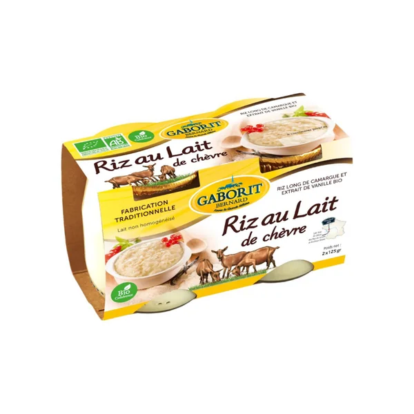 Riz au lait de chèvre bio Gaborit - 2 x 125 g