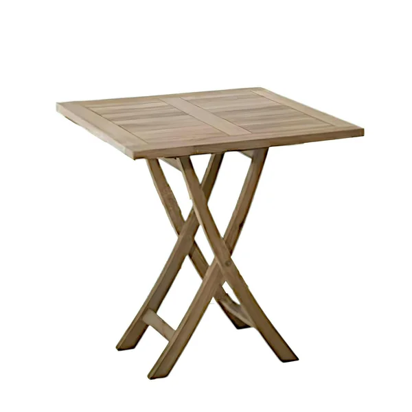 Salon de jardin 2 places en teck, 1 table + 2 fauteuils empilables SUMMER