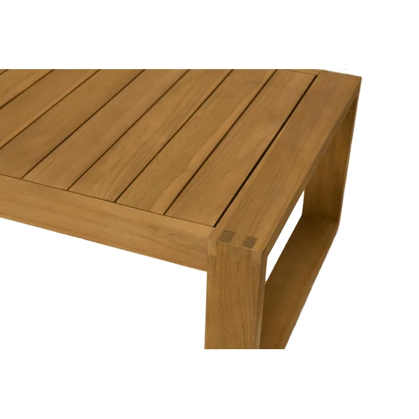 Salon de jardin en teck BERGEN (1 canapé d'angle 5 places, 1 table basse)
