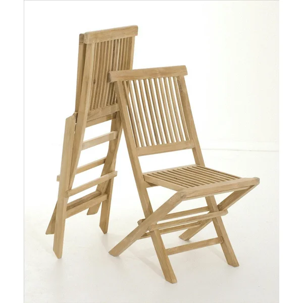 Salon de jardin en Teck table ronde 2 chaises 60cm SUMMER