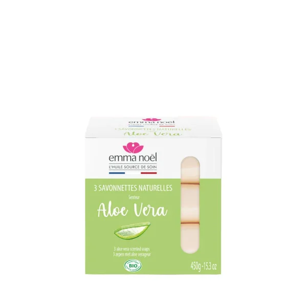 Savonnettes à l’aloe vera bio en sachets de 3 x 150 g