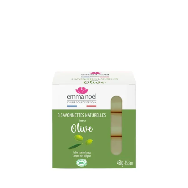 Savonnettes à l’huile d’olive bio en sachets de 3 x 150 g