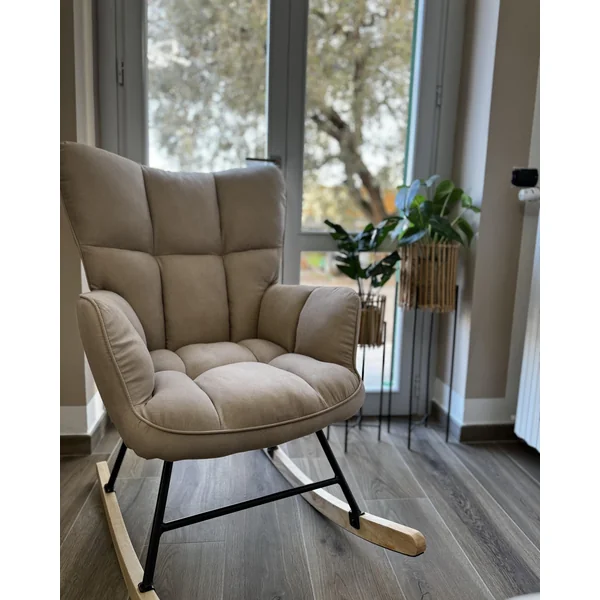 Schaukelsessel OULU Stoff Beige