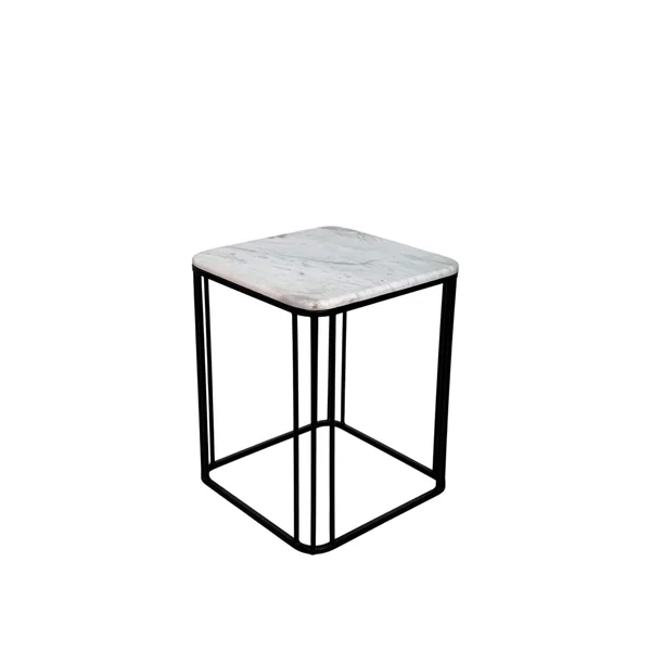 Sellette carrée plateau en marbre (lot de 2)