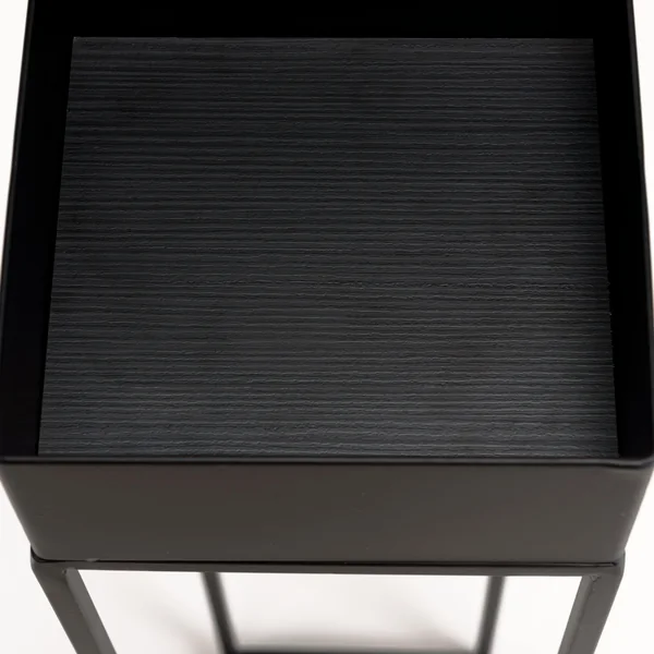 Sellette porte-plante bois-métal noir 80 cm CORUMBA