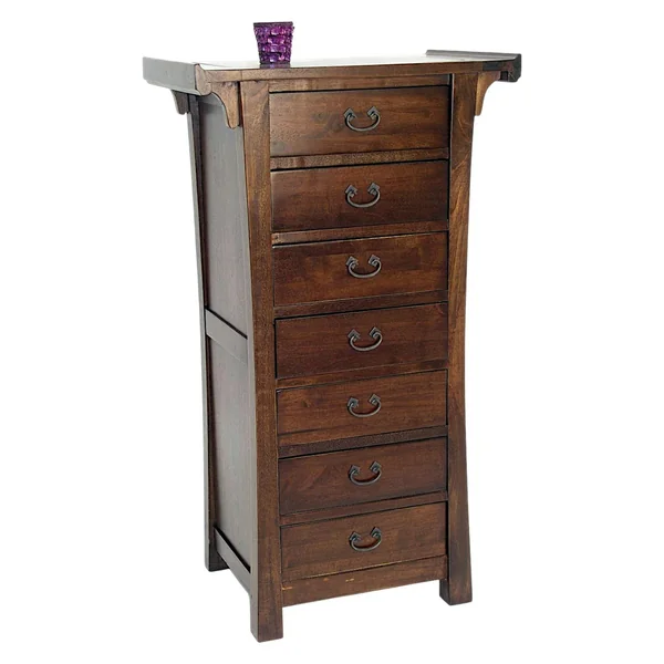 Semainier meuble bois massif style colonial MAORI