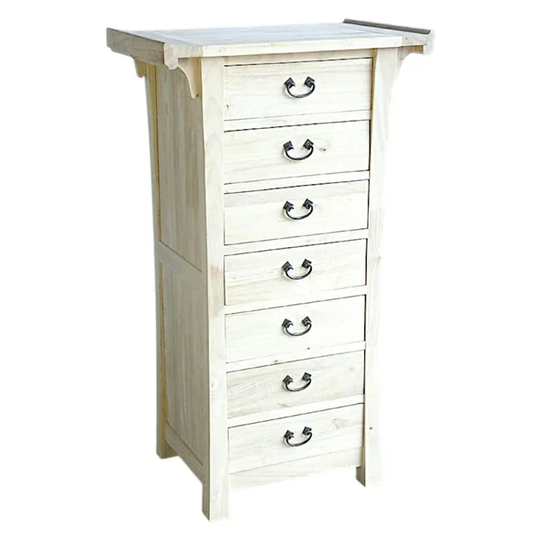 Semainier meuble bois massif style colonial MAORI