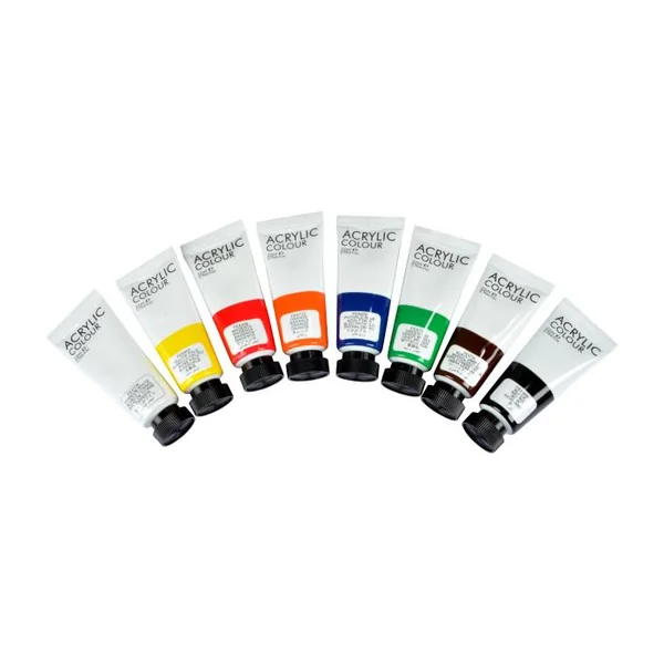 SET 8 TUBES PEINTURE ACRYLIQUE 22ML LES BASIQUES
