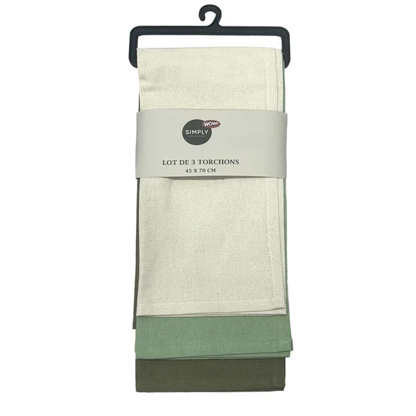 Set de 3 torchon colore