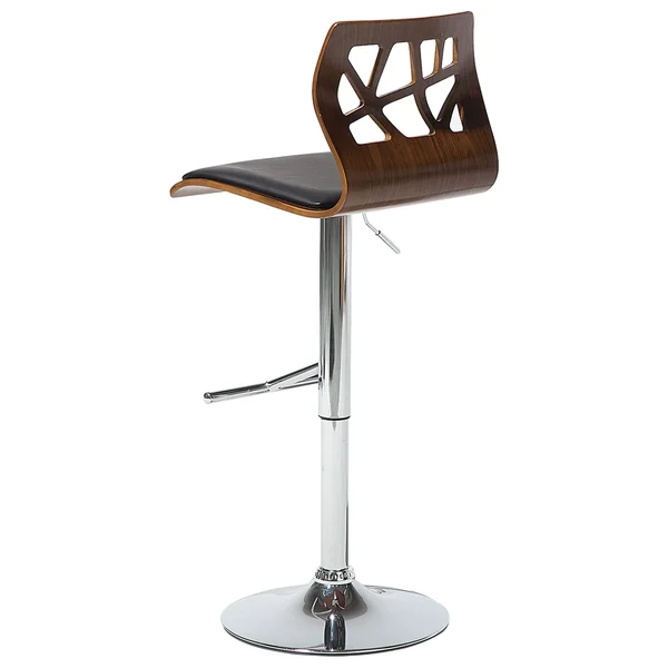 Set of 2 Bar Chairs PETERSBURG Faux Leather Swivel Black/ Silver