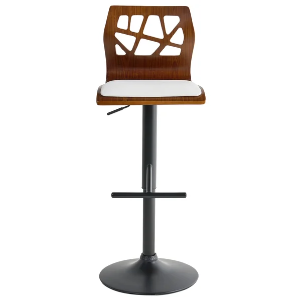 Set of 2 Bar Chairs PETERSBURG Faux Leather White/ Black