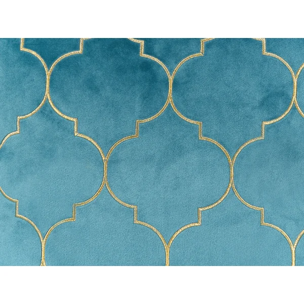 Set of 2 Decorative Cushions ALYSSUM Velvet 45 x 45 cm Blue Trellis Pattern