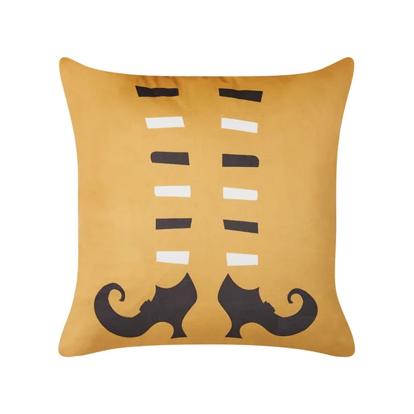 Set of 2 Decorative Cushions COVASNA Velvet 45 x 45 cm Orange Abstract Pattern