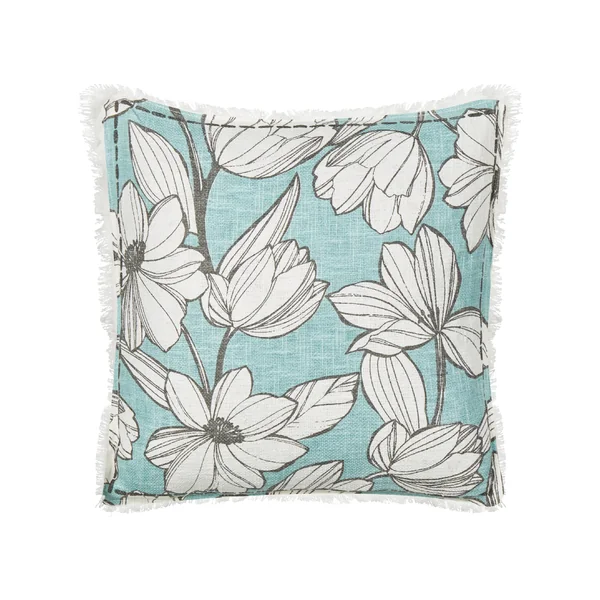 Set of 2 Decorative Cushions CYANOTIS Cotton 45 x 45 cm Light Blue Floral Pattern