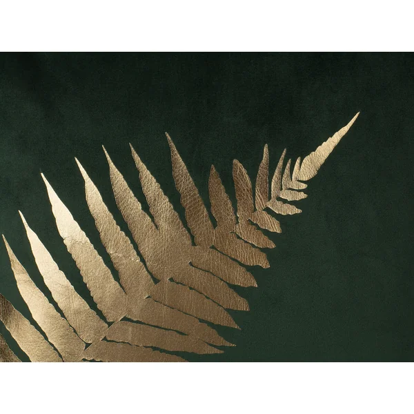 Set of 2 Decorative Cushions FERN Velvet 45 x 45 cm Dark Green Plant Pattern