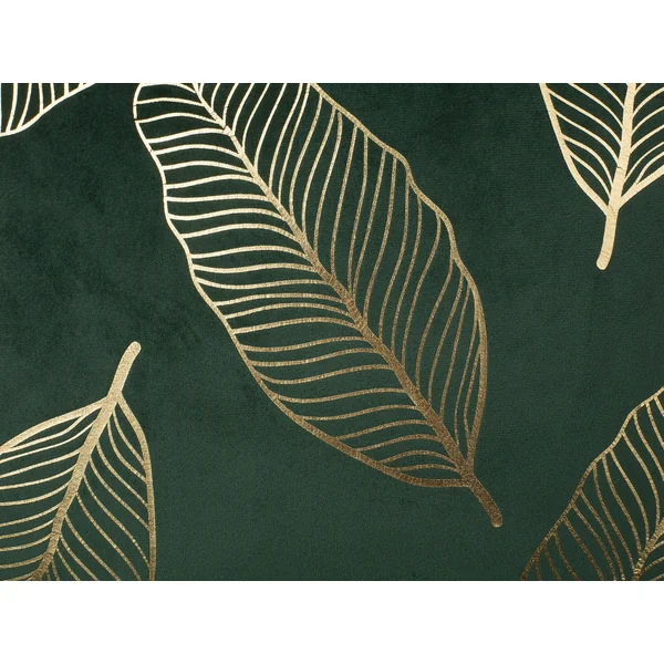 Set of 2 Decorative Cushions FREESIA Velvet 45 x 45 cm Dark Green Plant Pattern