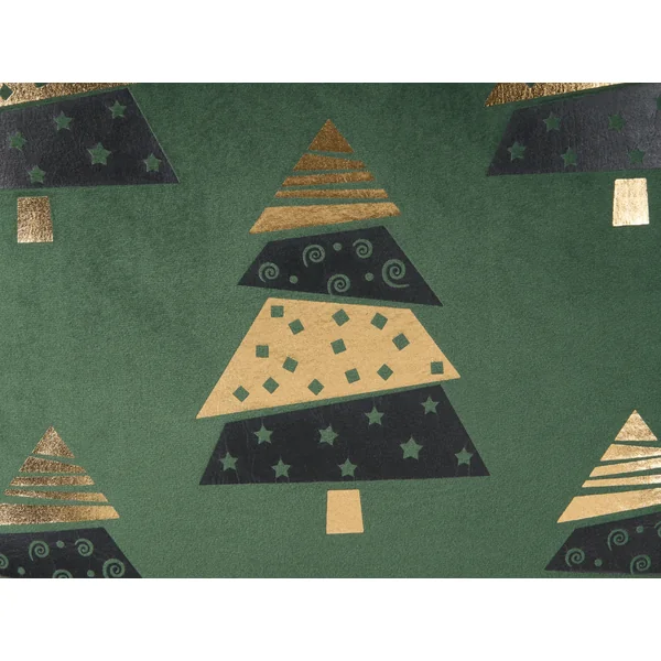 Set of 2 Decorative Cushions GOLDSPRUCE Velvet 45 x 45 cm Green Christmas Motif