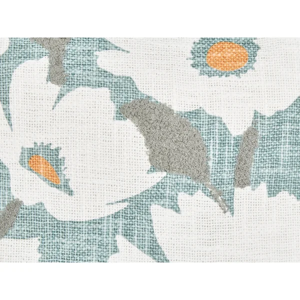 Set of 2 Decorative Cushions JATROPHA Cotton 45 x 45 cm Light Blue Floral Pattern