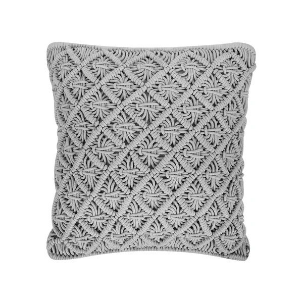Set of 2 Decorative Cushions KIZKALESI Cotton 45 x 40 cm Grey Geometric Pattern