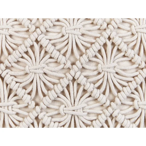 Set of 2 Decorative Cushions KIZKALESI Cotton 45 x 45 cm Light Beige Geometric Pattern