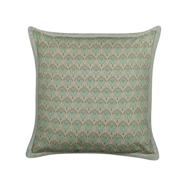 Set of 2 Decorative Cushions PICTUS Velvet 45 x 45 cm Green Plant Pattern