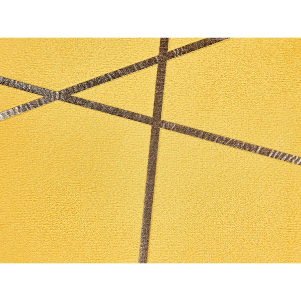 Set of 2 Decorative Cushions PINUS Velvet 45 x 45 cm Yellow Geometric Pattern