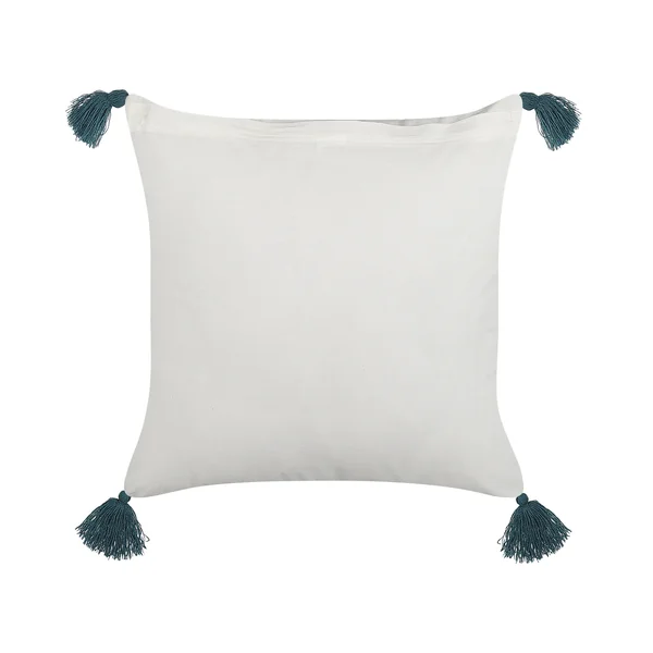 Set of 2 Decorative Cushions RUMEX Cotton 45 x 45 cm Blue Floral Pattern
