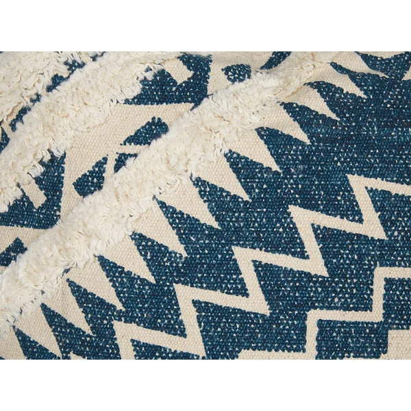 Set of 2 Decorative Cushions SAFI Cotton 50 x 50 cm Blue Geometric Pattern