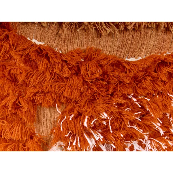 Set of 2 Decorative Cushions SAGENIA Cotton 45 x 45 cm Orange Abstract Pattern