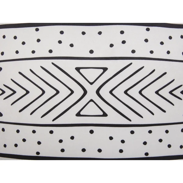 Set of 2 Decorative Cushions SCHEFFLERA Velvet 30 x 50 cm White Geometric Pattern