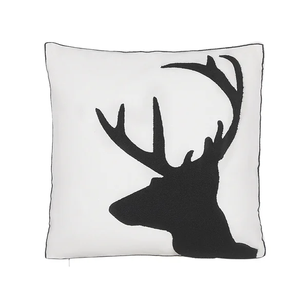 Set of 2 Decorative Cushions SHADRACK Cotton 45 x 45 cm White Christmas Motif